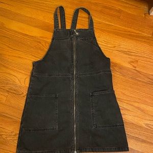 Topshop Black Denim Pinafore dress